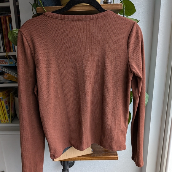 American Eagle Outfitters Women's Rust Button Down Shirt - Picture 3 of 12